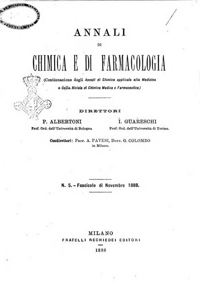 Annali di chimica e di farmacologia