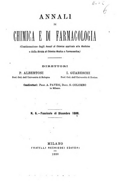 Annali di chimica e di farmacologia