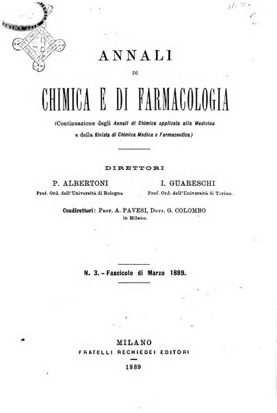 Annali di chimica e di farmacologia