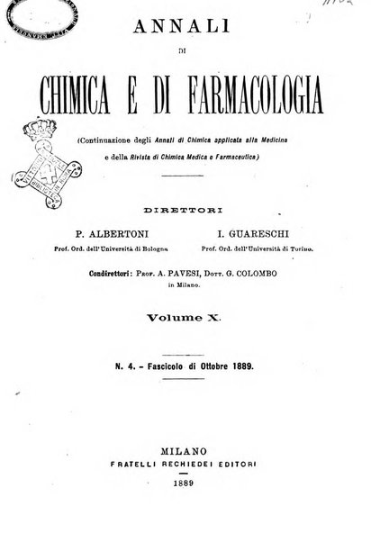 Annali di chimica e di farmacologia