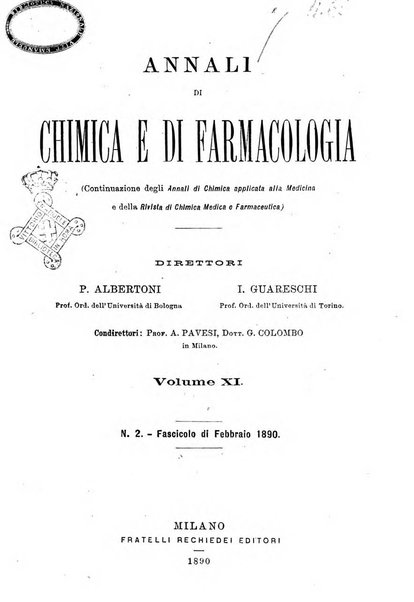 Annali di chimica e di farmacologia