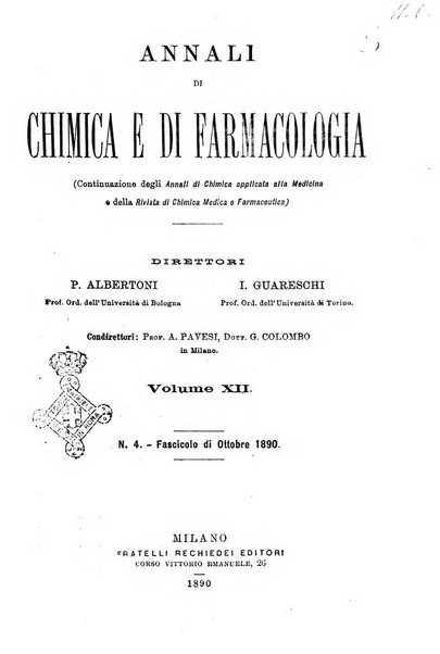 Annali di chimica e di farmacologia