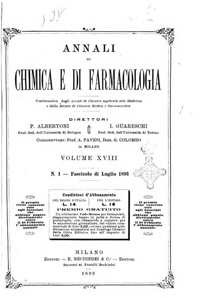 Annali di chimica e di farmacologia