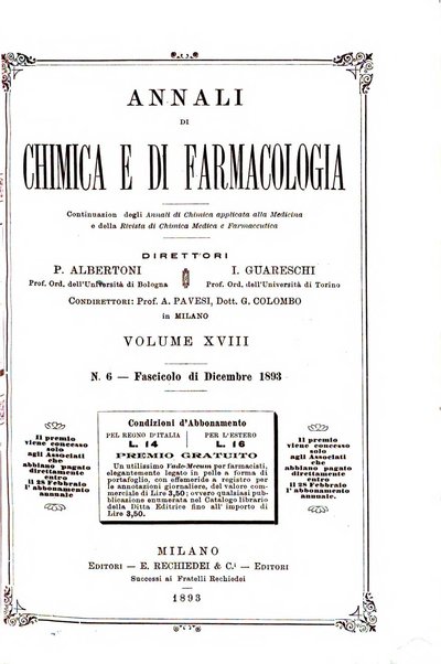 Annali di chimica e di farmacologia