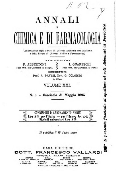 Annali di chimica e di farmacologia