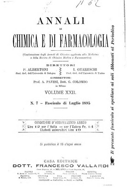 Annali di chimica e di farmacologia