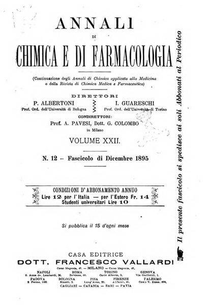 Annali di chimica e di farmacologia