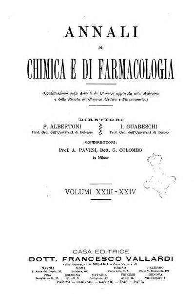 Annali di chimica e di farmacologia