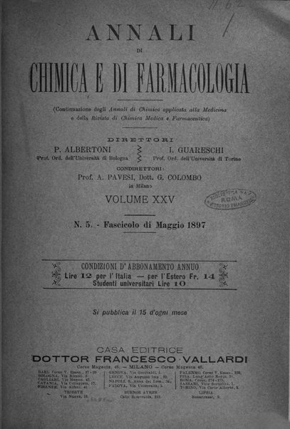 Annali di chimica e di farmacologia