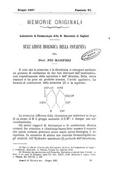 Annali di chimica e di farmacologia