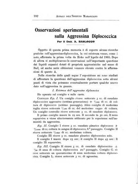 Annali dell'Istituto Maragliano per lo studio e la cura della tubercolosi e di altre malattie infettive