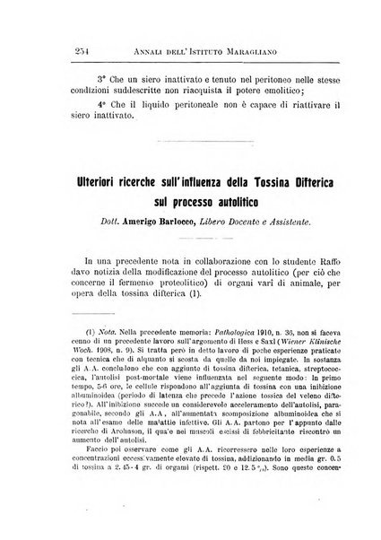 Annali dell'Istituto Maragliano per lo studio e la cura della tubercolosi e di altre malattie infettive