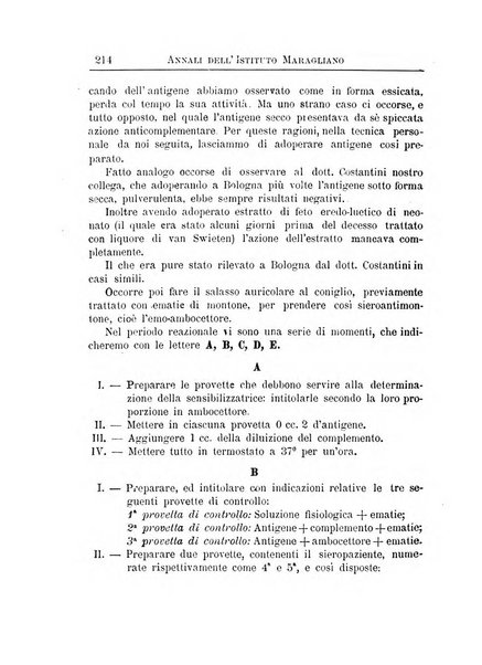 Annali dell'Istituto Maragliano per lo studio e la cura della tubercolosi e di altre malattie infettive