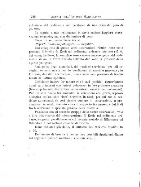 Annali dell'Istituto Maragliano per lo studio e la cura della tubercolosi e di altre malattie infettive