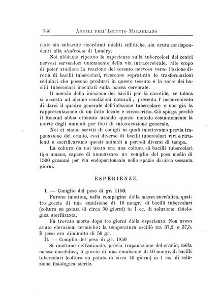 Annali dell'Istituto Maragliano per lo studio e la cura della tubercolosi e di altre malattie infettive