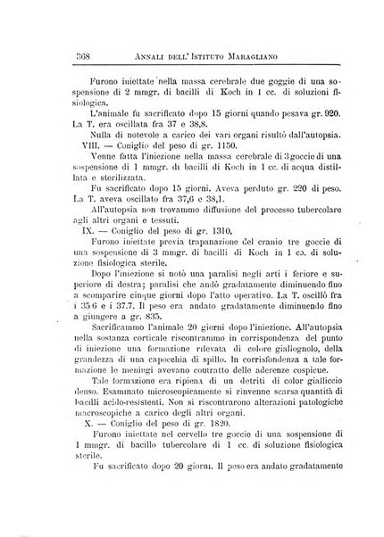 Annali dell'Istituto Maragliano per lo studio e la cura della tubercolosi e di altre malattie infettive