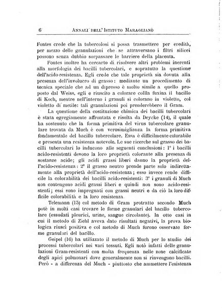 Annali dell'Istituto Maragliano per lo studio e la cura della tubercolosi e di altre malattie infettive