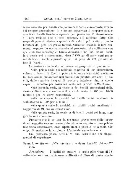 Annali dell'Istituto Maragliano per lo studio e la cura della tubercolosi e di altre malattie infettive