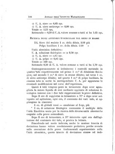 Annali dell'Istituto Maragliano per lo studio e la cura della tubercolosi e di altre malattie infettive