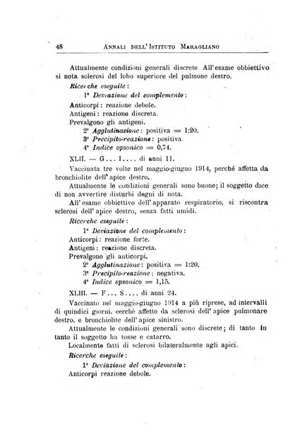 Annali dell'Istituto Maragliano per lo studio e la cura della tubercolosi e di altre malattie infettive