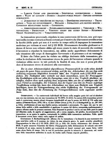 Giurisprudenza comparata di diritto corporativo sindacale e del lavoro