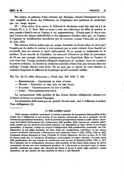 Giurisprudenza comparata di diritto corporativo sindacale e del lavoro