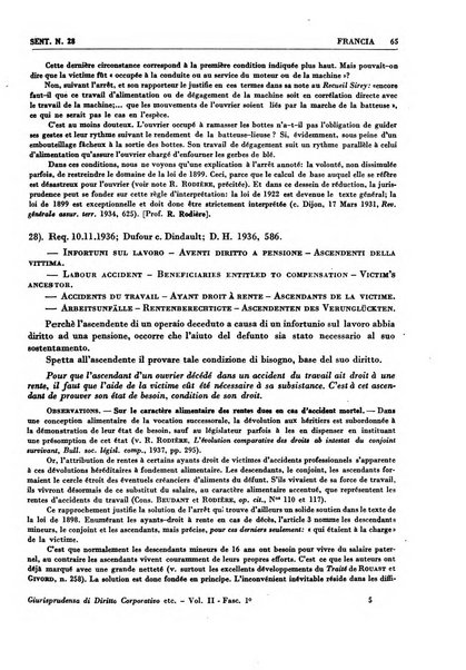 Giurisprudenza comparata di diritto corporativo sindacale e del lavoro