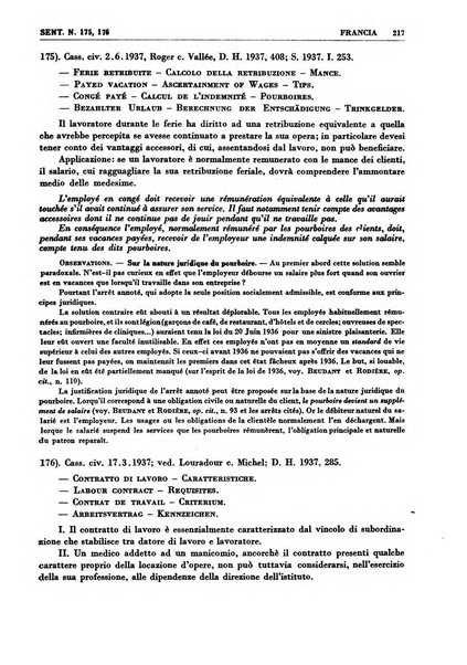 Giurisprudenza comparata di diritto corporativo sindacale e del lavoro