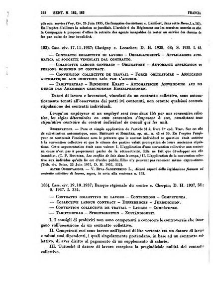 Giurisprudenza comparata di diritto corporativo sindacale e del lavoro