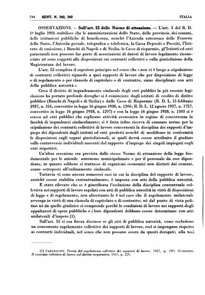 Giurisprudenza comparata di diritto corporativo sindacale e del lavoro