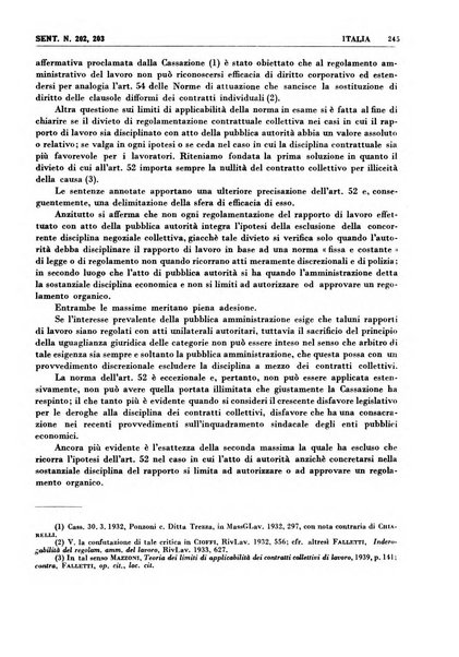 Giurisprudenza comparata di diritto corporativo sindacale e del lavoro