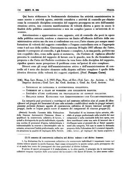 Giurisprudenza comparata di diritto corporativo sindacale e del lavoro