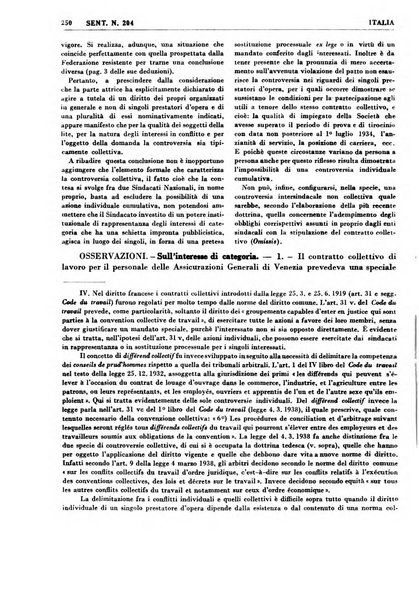 Giurisprudenza comparata di diritto corporativo sindacale e del lavoro