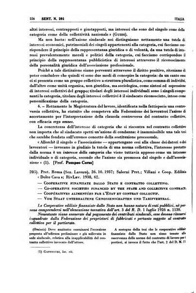 Giurisprudenza comparata di diritto corporativo sindacale e del lavoro