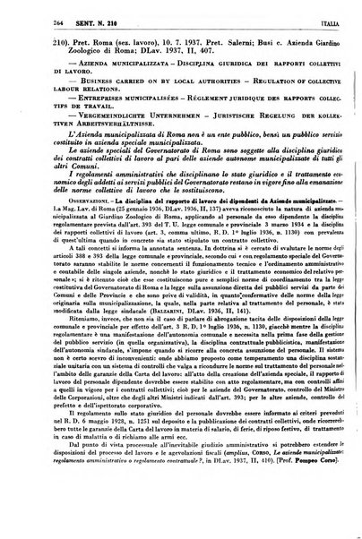 Giurisprudenza comparata di diritto corporativo sindacale e del lavoro