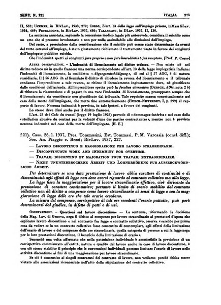 Giurisprudenza comparata di diritto corporativo sindacale e del lavoro