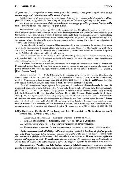 Giurisprudenza comparata di diritto corporativo sindacale e del lavoro