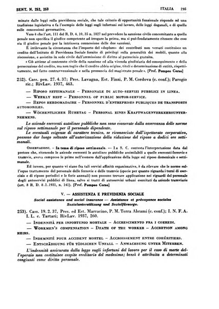 Giurisprudenza comparata di diritto corporativo sindacale e del lavoro