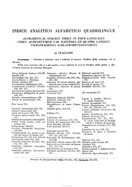 Giurisprudenza comparata di diritto corporativo sindacale e del lavoro