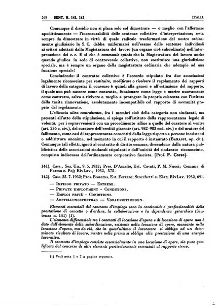 Giurisprudenza comparata di diritto corporativo sindacale e del lavoro