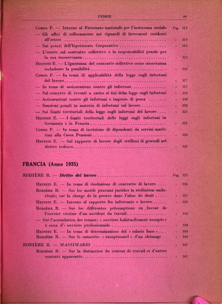 Giurisprudenza comparata di diritto corporativo sindacale e del lavoro