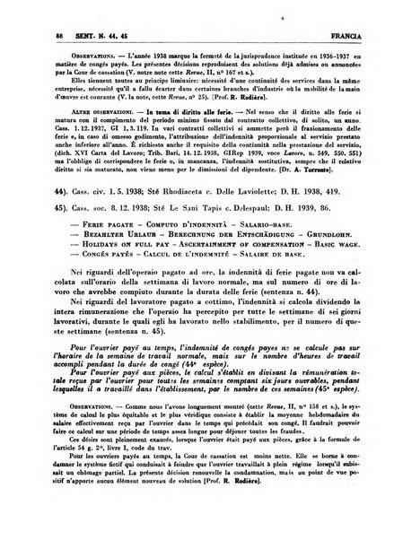 Giurisprudenza comparata di diritto corporativo sindacale e del lavoro