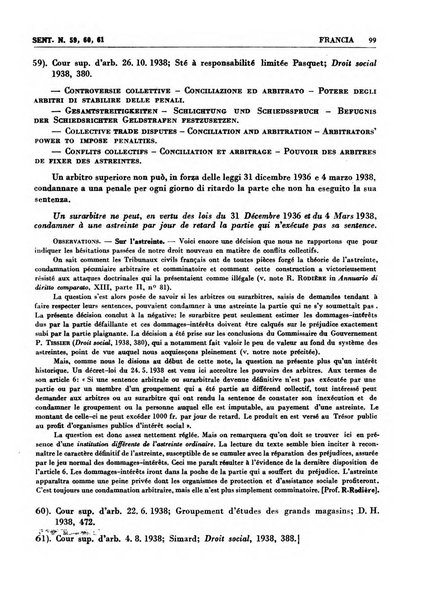 Giurisprudenza comparata di diritto corporativo sindacale e del lavoro