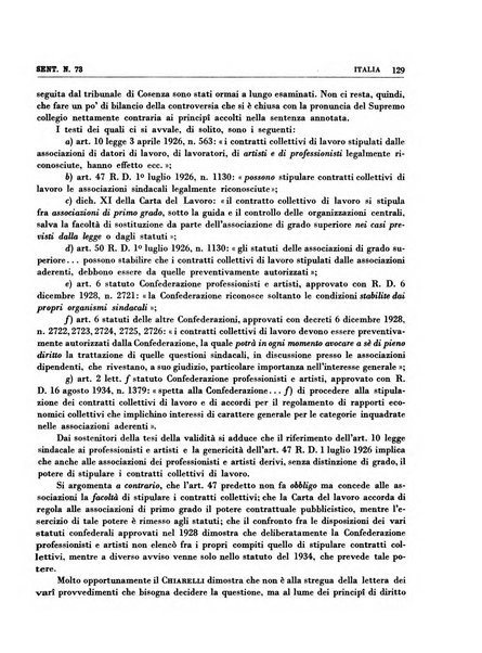 Giurisprudenza comparata di diritto corporativo sindacale e del lavoro