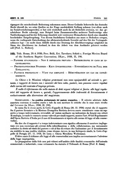 Giurisprudenza comparata di diritto corporativo sindacale e del lavoro