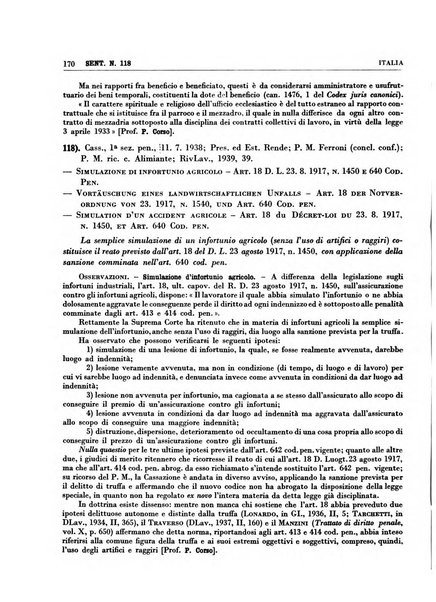 Giurisprudenza comparata di diritto corporativo sindacale e del lavoro