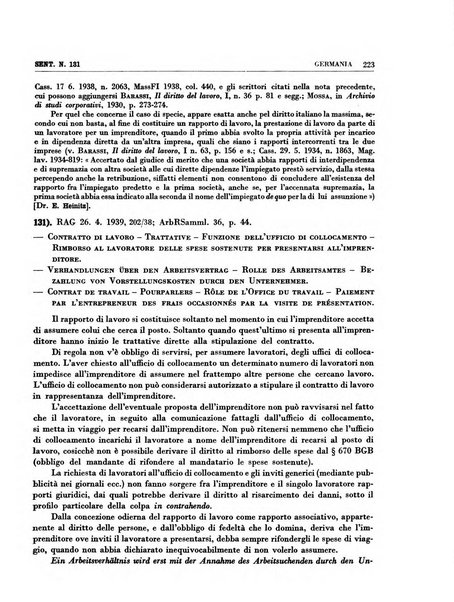 Giurisprudenza comparata di diritto corporativo sindacale e del lavoro