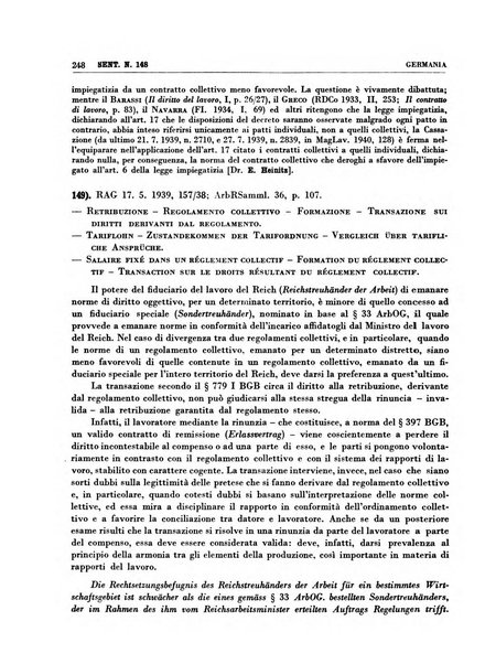 Giurisprudenza comparata di diritto corporativo sindacale e del lavoro