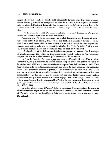 Giurisprudenza comparata di diritto corporativo sindacale e del lavoro