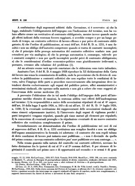 Giurisprudenza comparata di diritto corporativo sindacale e del lavoro